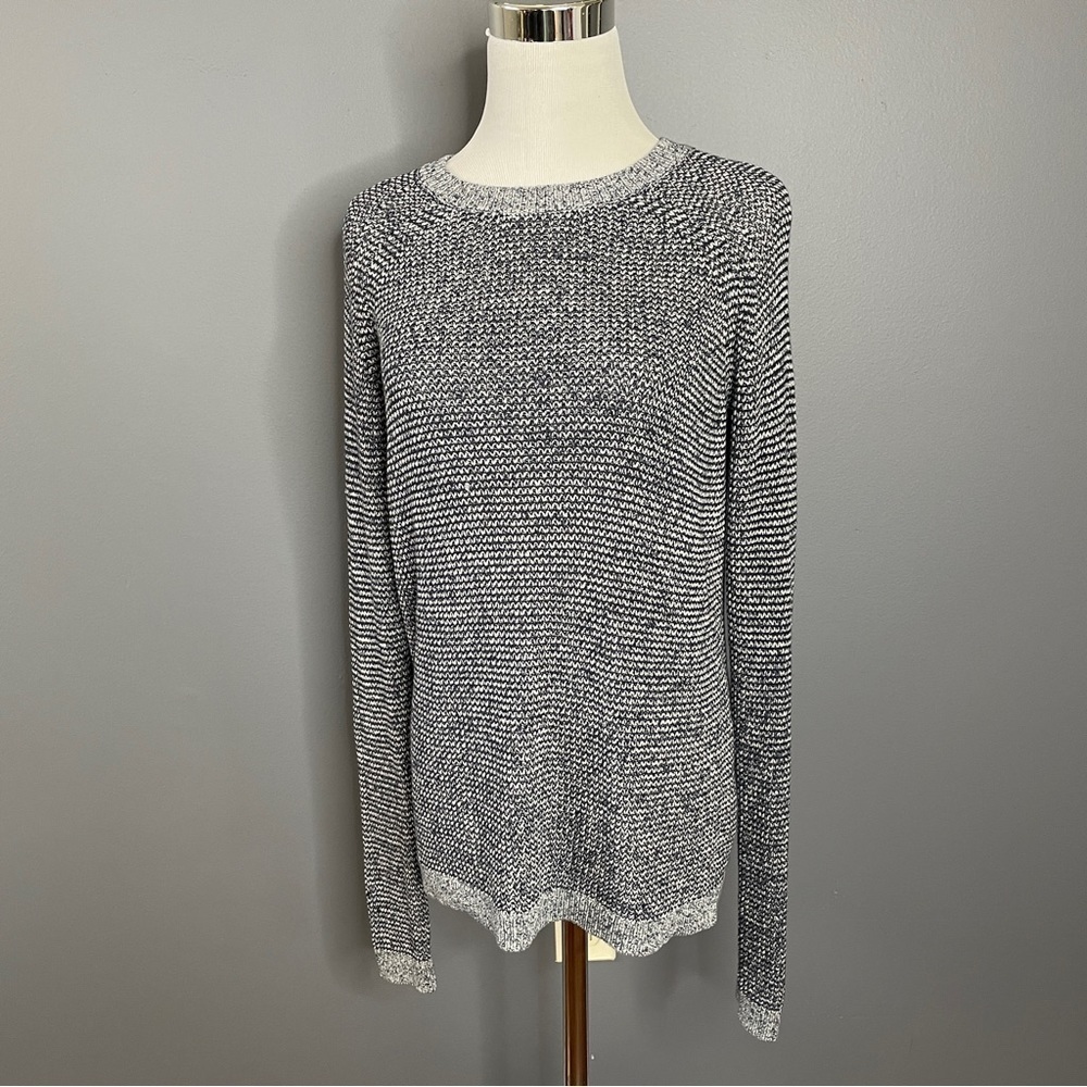 Bass womens 100% cotton crew neck blue/grey sweater size Medium - Picture 1 of 5